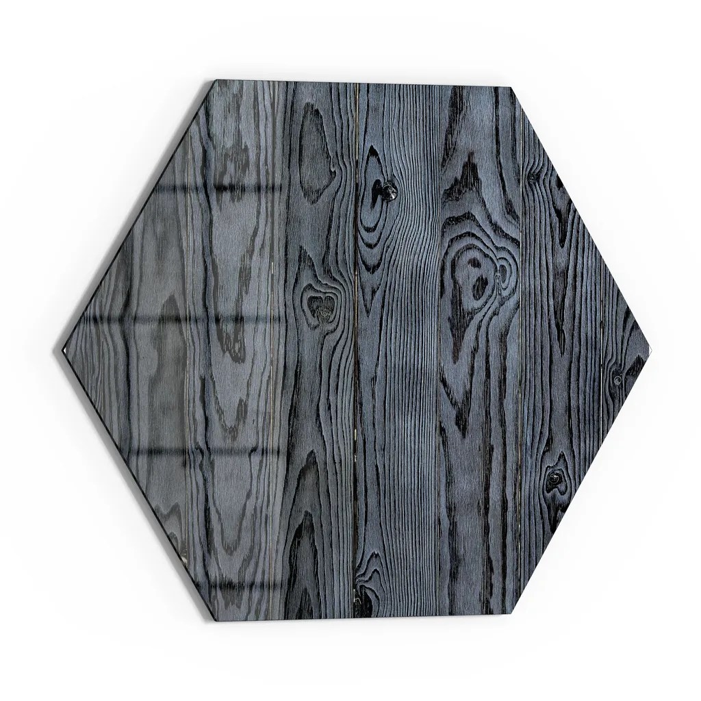 DEQORI Magnettafel Glas 55x48 cm 6-eckig 'Kieferholzmaserung' beschreibbar Whiteboard